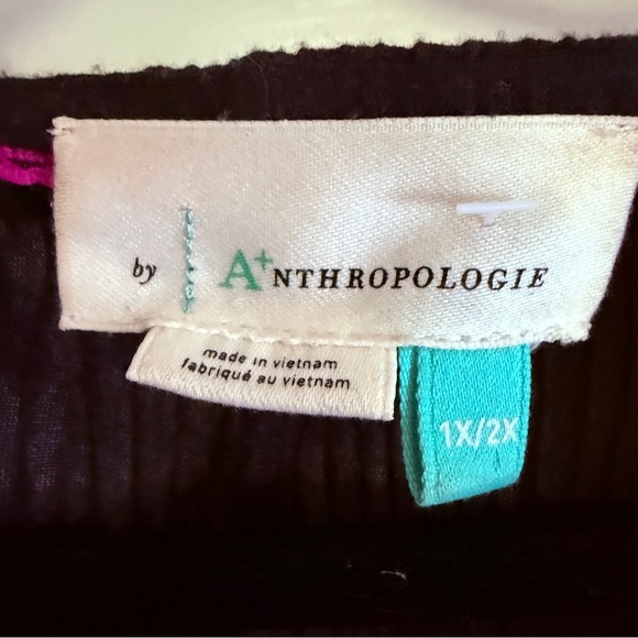 Anthropologie Floral Kimono Black Multicolor Plus Size 1X 2X - Picture 2 of 5